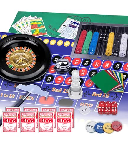Amazon.com: 5 in 1 Casino Games Set Roulette,Poker, Black Jack